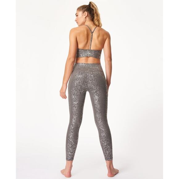 Sweaty Betty Goddess 7/8 Leggings in Grey Foil Size XS Metallic High Waisted Gym - Picture 3 of 16